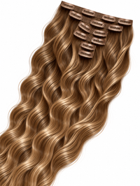 Double Drawn Wavy Clip-In Hair Extensions – Golden Light Brown – 8#
