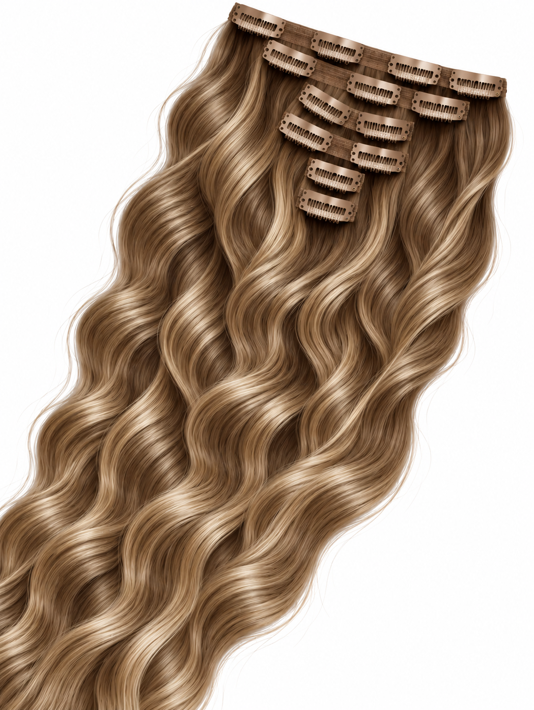 Clips Hair Extensions 65 cm Dark Blonde (8)
