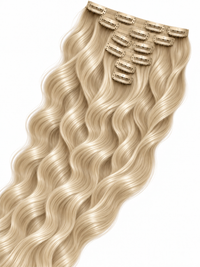 Double Drawn Wavy Clip-In Hair Extensions – Champagne Blonde – NORWEY#