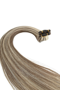Genius Weft Hair Extensions – Golden Blonde Highlight Mix – 65cm/26 inch|- Color Code (P4-60# )