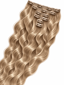 Double Drawn Wavy Clip-In Hair Extensions – Mushroom Blonde – 18A#