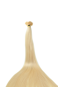 Double Drawn Hair - Keratin Bond Hair Extensions (1g per Strand) - Platinum Beige | 65 cm