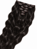 Double Drawn Wavy Clip-In Hair Extensions – Natural Black – Natural#