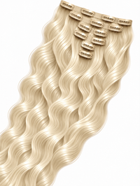 Double Drawn Wavy Clip-In Hair Extensions – Pearl Blonde – PEARLY#