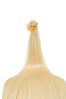 Double Drawn Hair - Keratin Bond Hair Extensions (1g per Strand) - Platinum Beige | 65 cm