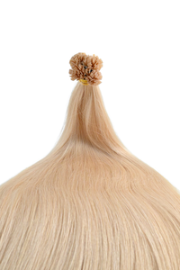 Double Drawn Hair - Keratin Bond Hair Extensions (1g per Strand) - Platinum Beige | 65 cm