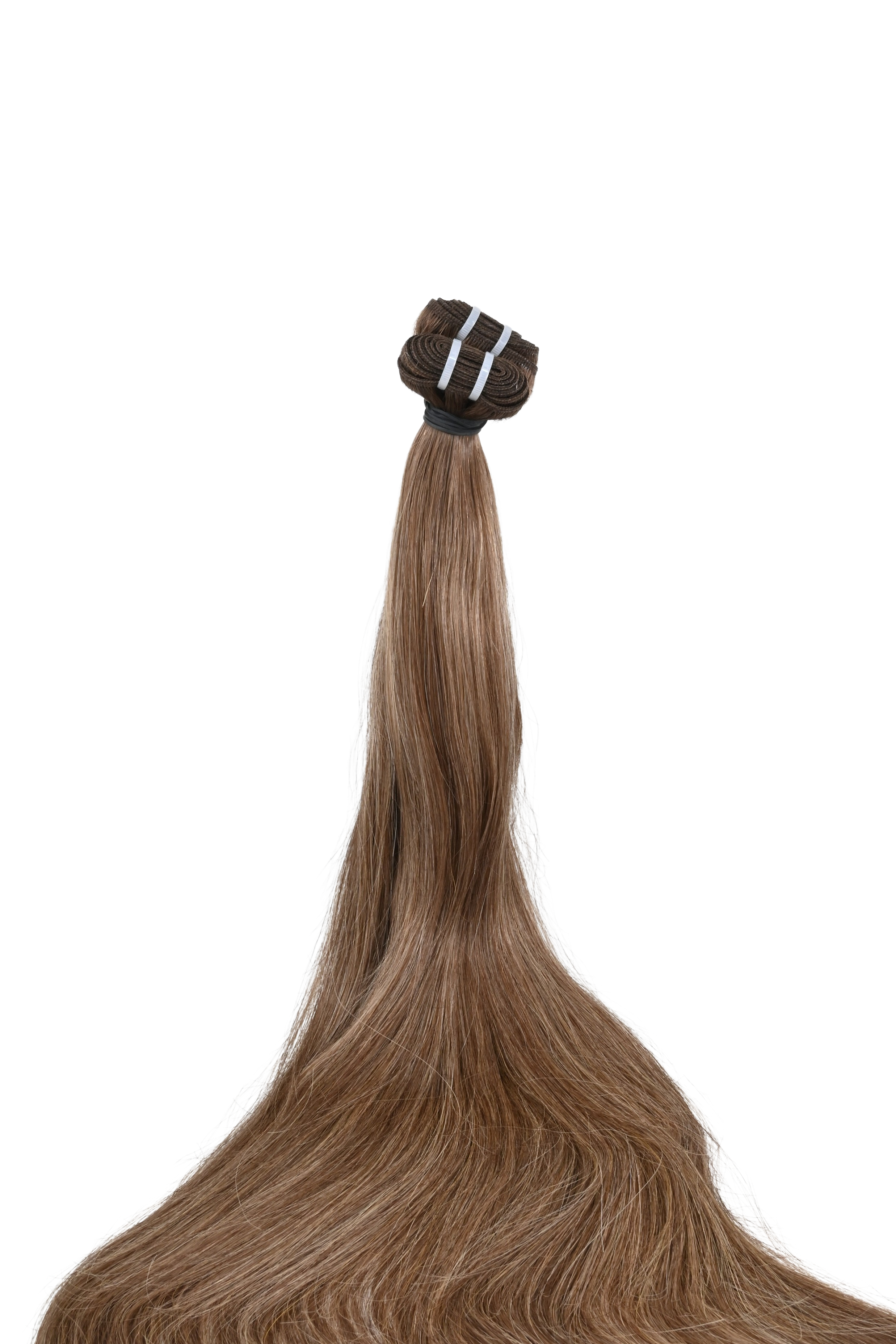 Double Drawn – Weft in Hair Extensions -  Brown with Caramel Highlights | 65 cm