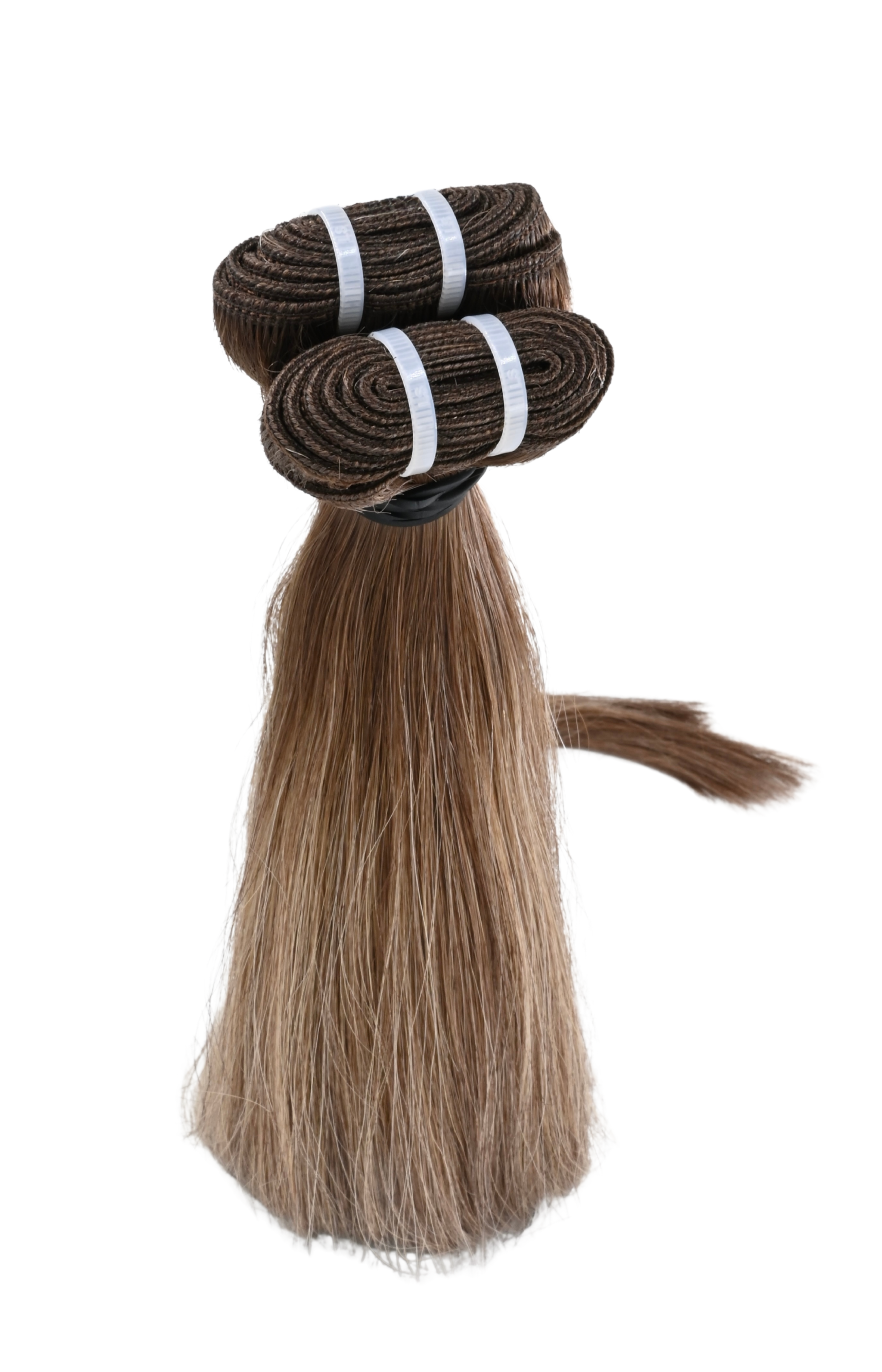 Double Drawn – Weft in Hair Extensions -  Brown with Caramel Highlights | 65 cm