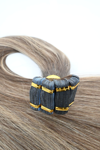 Tape in Double Hair Extensions | Light Ash Blonde Balayage| 65cm
