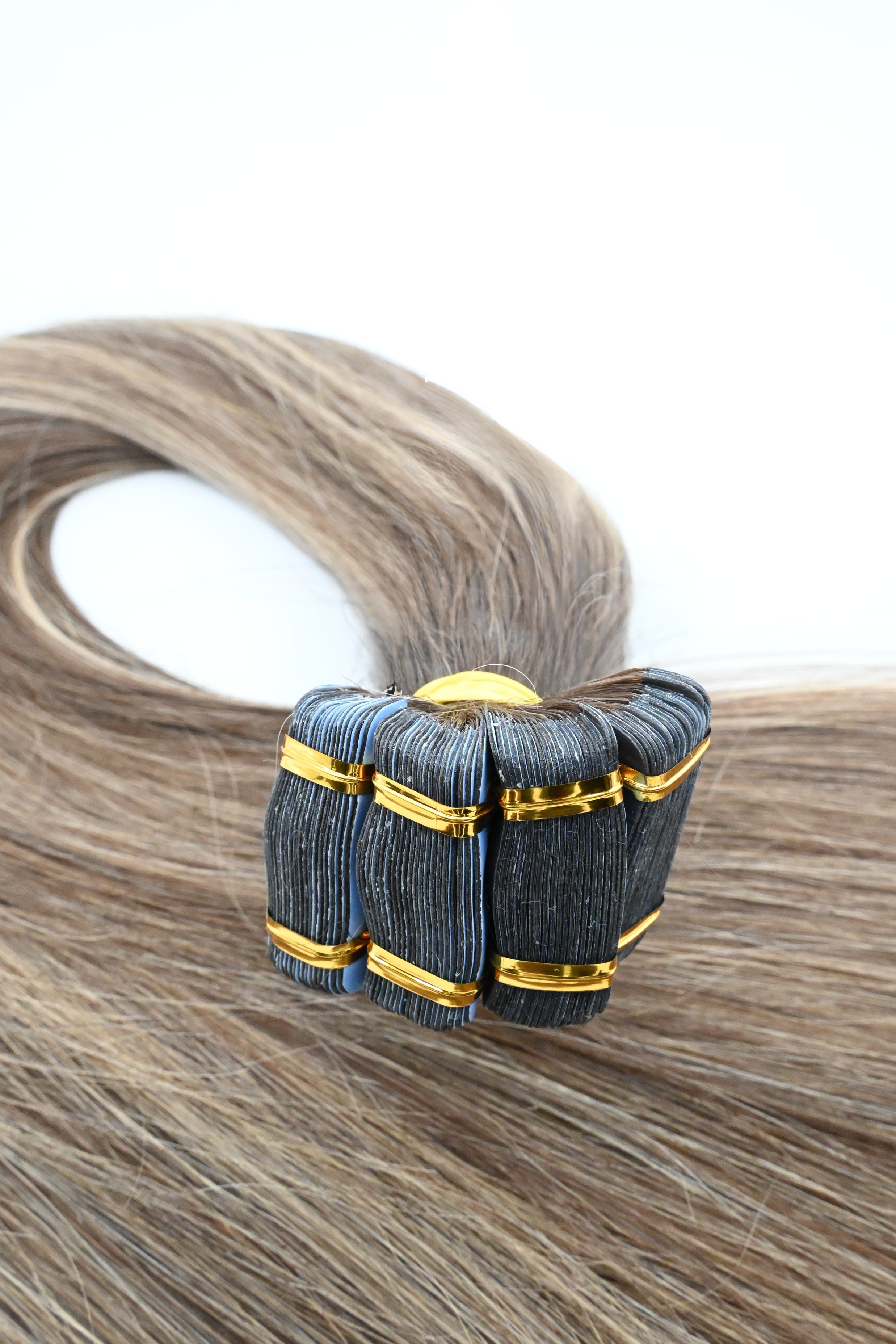 Tape in Double Hair Extensions | Light Ash Blonde Balayage| 65cm
