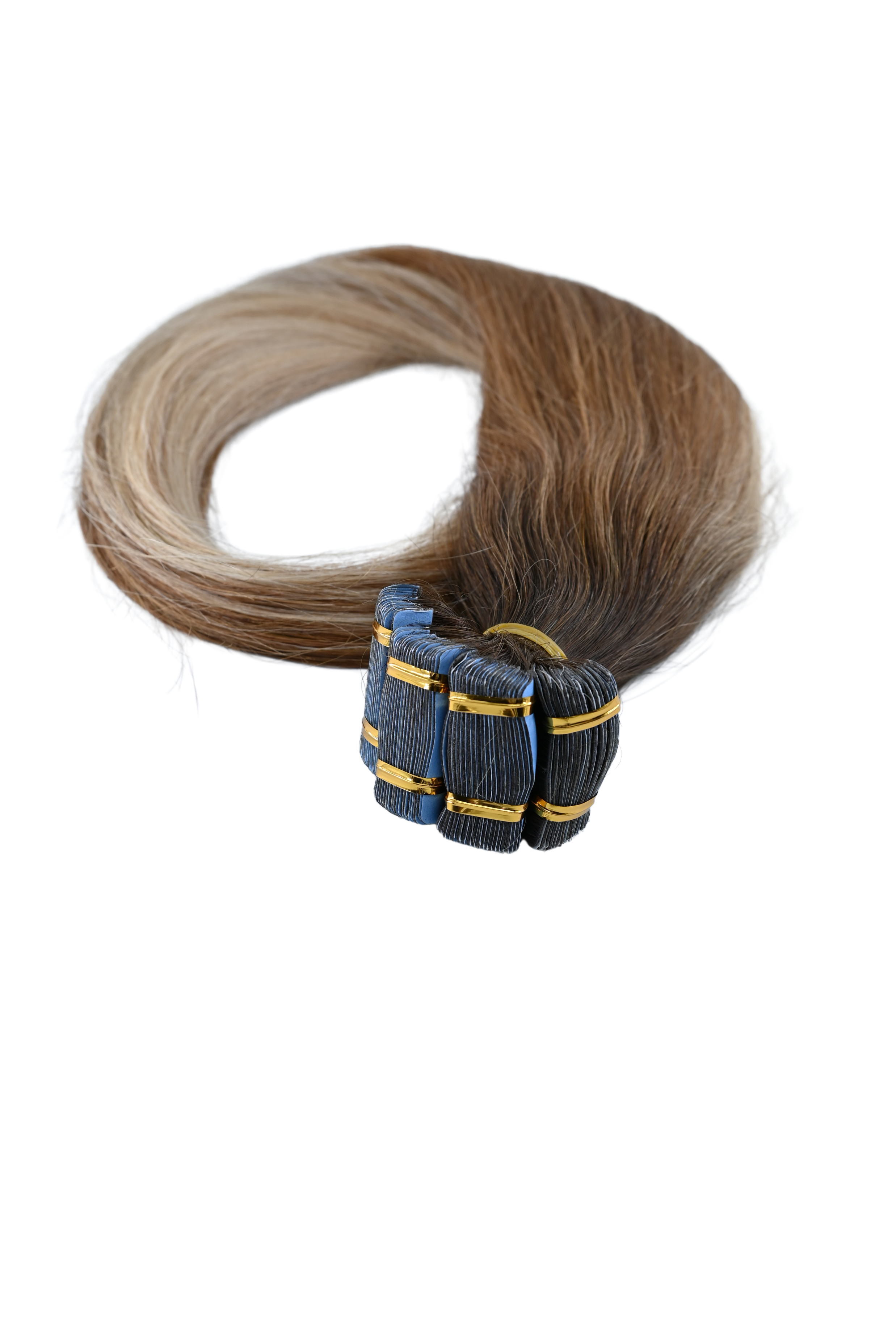 Invisible Tape-In Hair Extensions – Ombre Brown to Honey Blonde – 65 inch