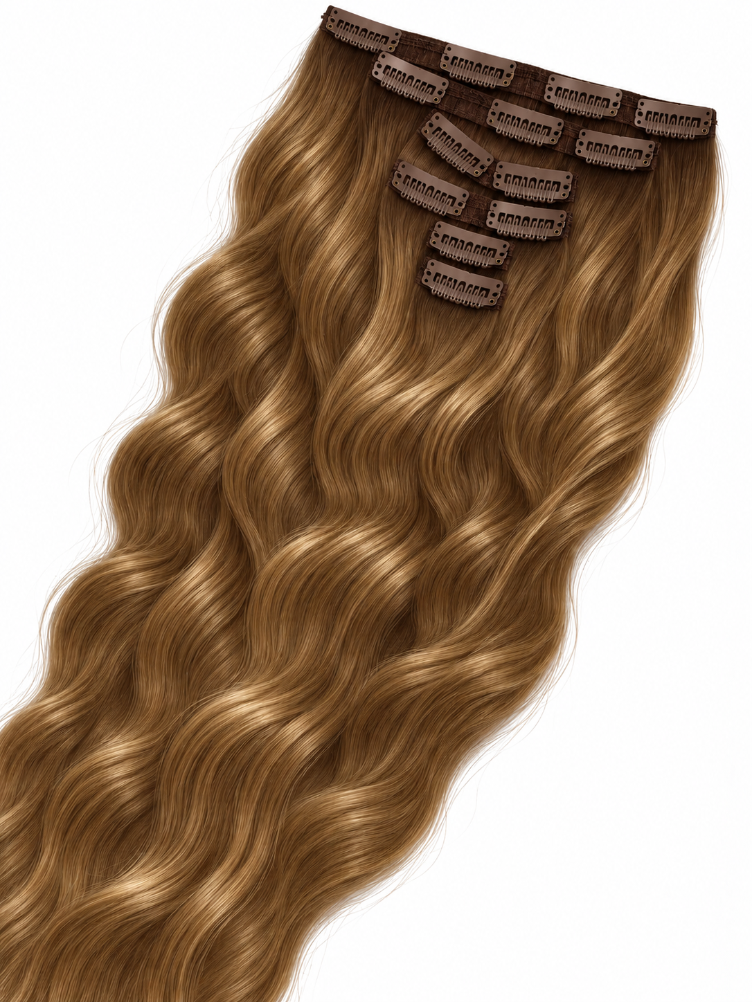 Clips Hair Extensions 65 cm Golden Brown Ombre (2T/A6)